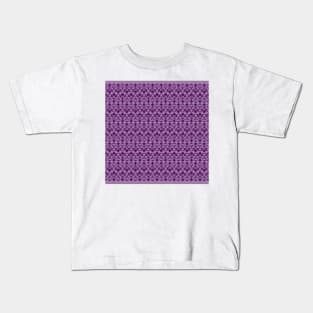 Vintage Art Nouveau Lace Damask Motif Pattern Purple Kids T-Shirt